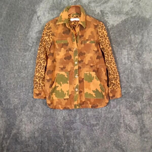 Pilcro camo cat denium utility jacket with belt size XS women